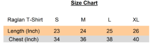 Raglan Size Chart Fabstry